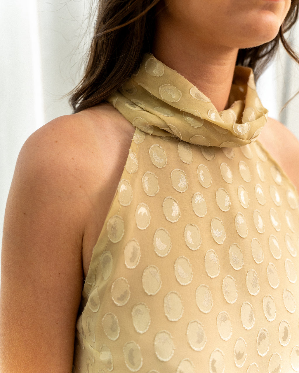 Robe trapèze en soie façonnée