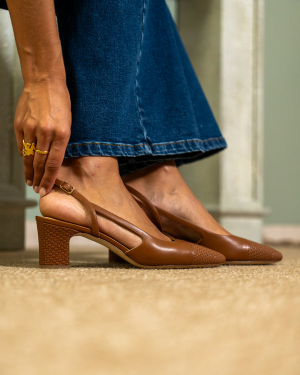 Escarpin Slingback Tressé