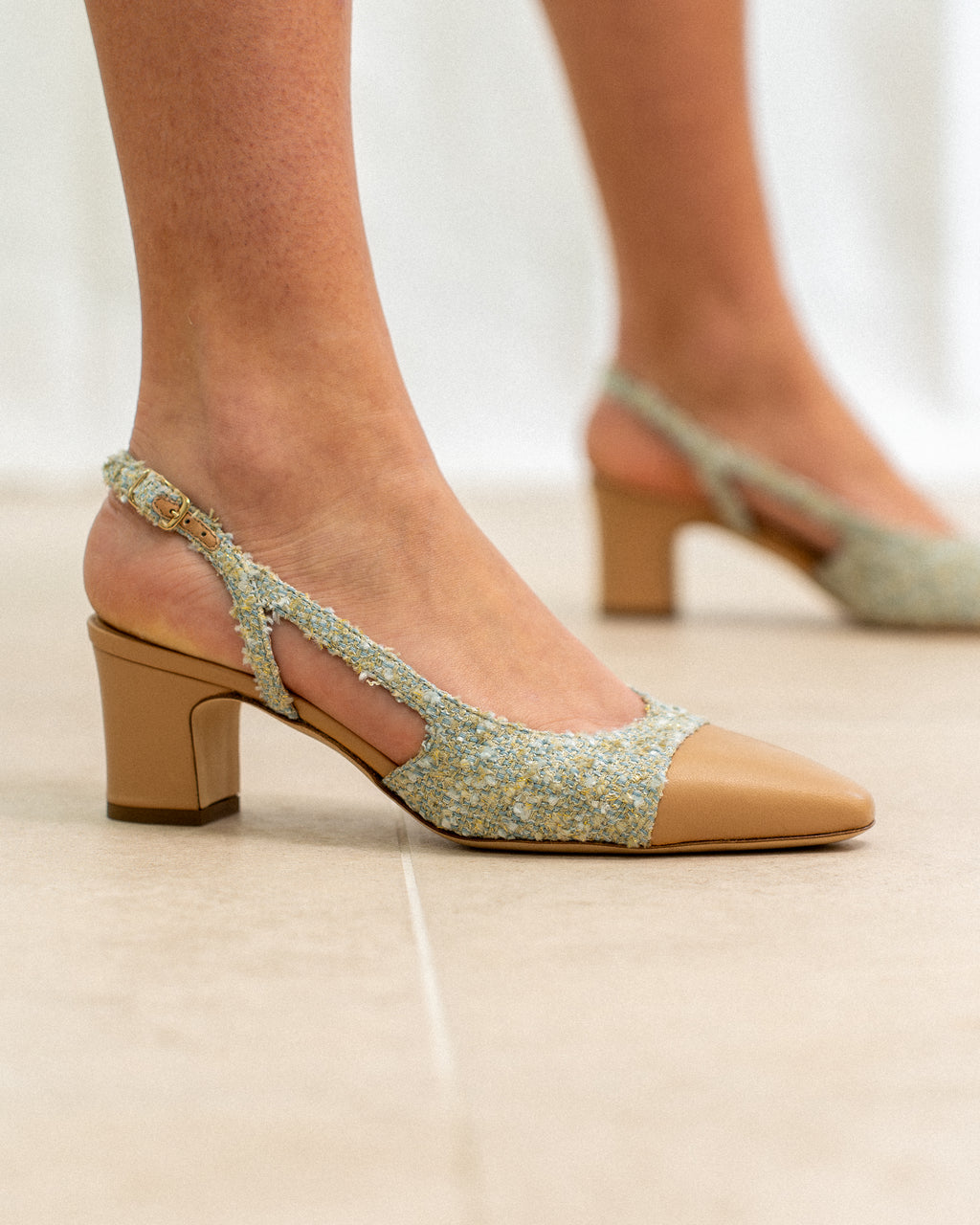 Escarpin Slingback Tweed