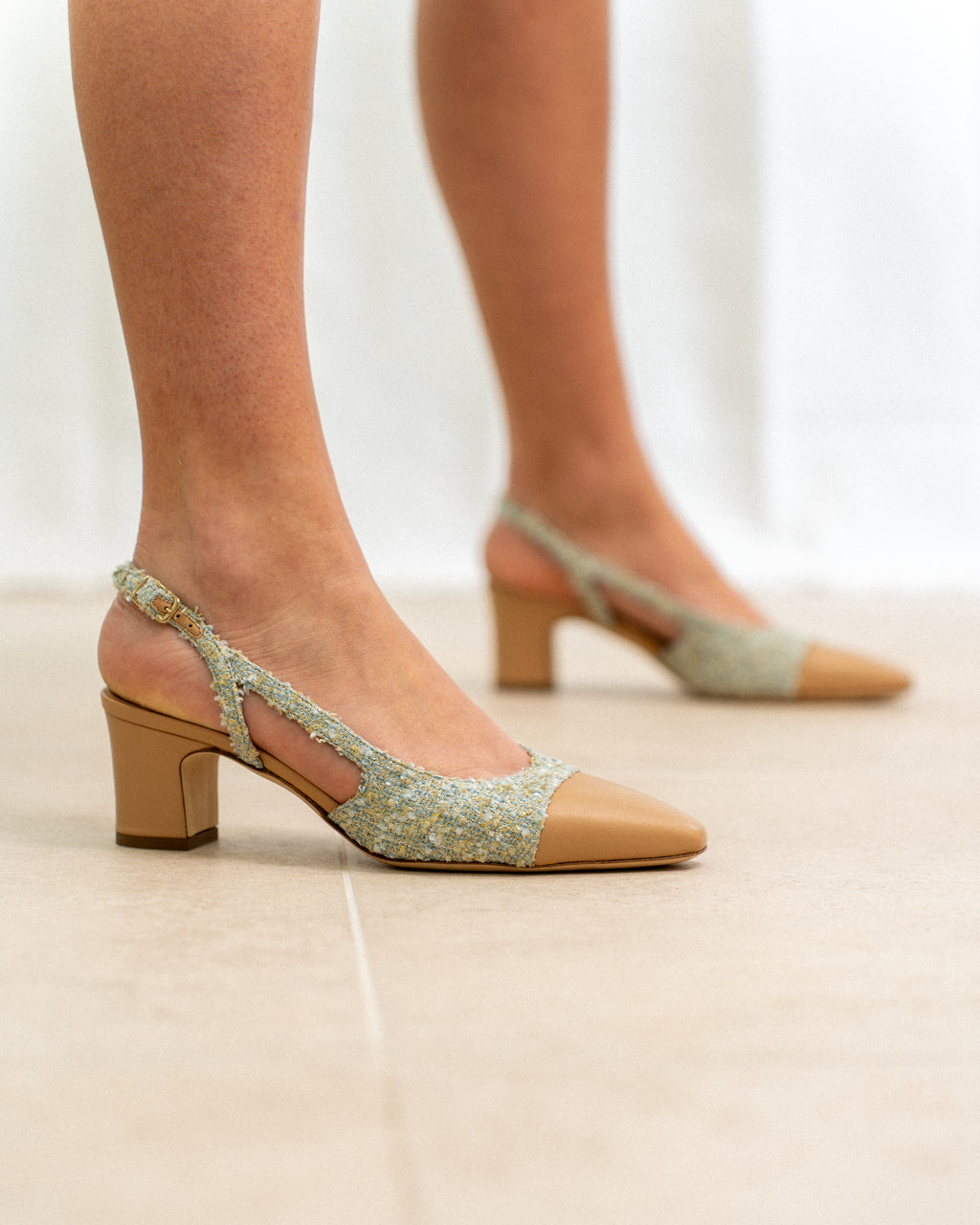 Escarpin Slingback Tweed