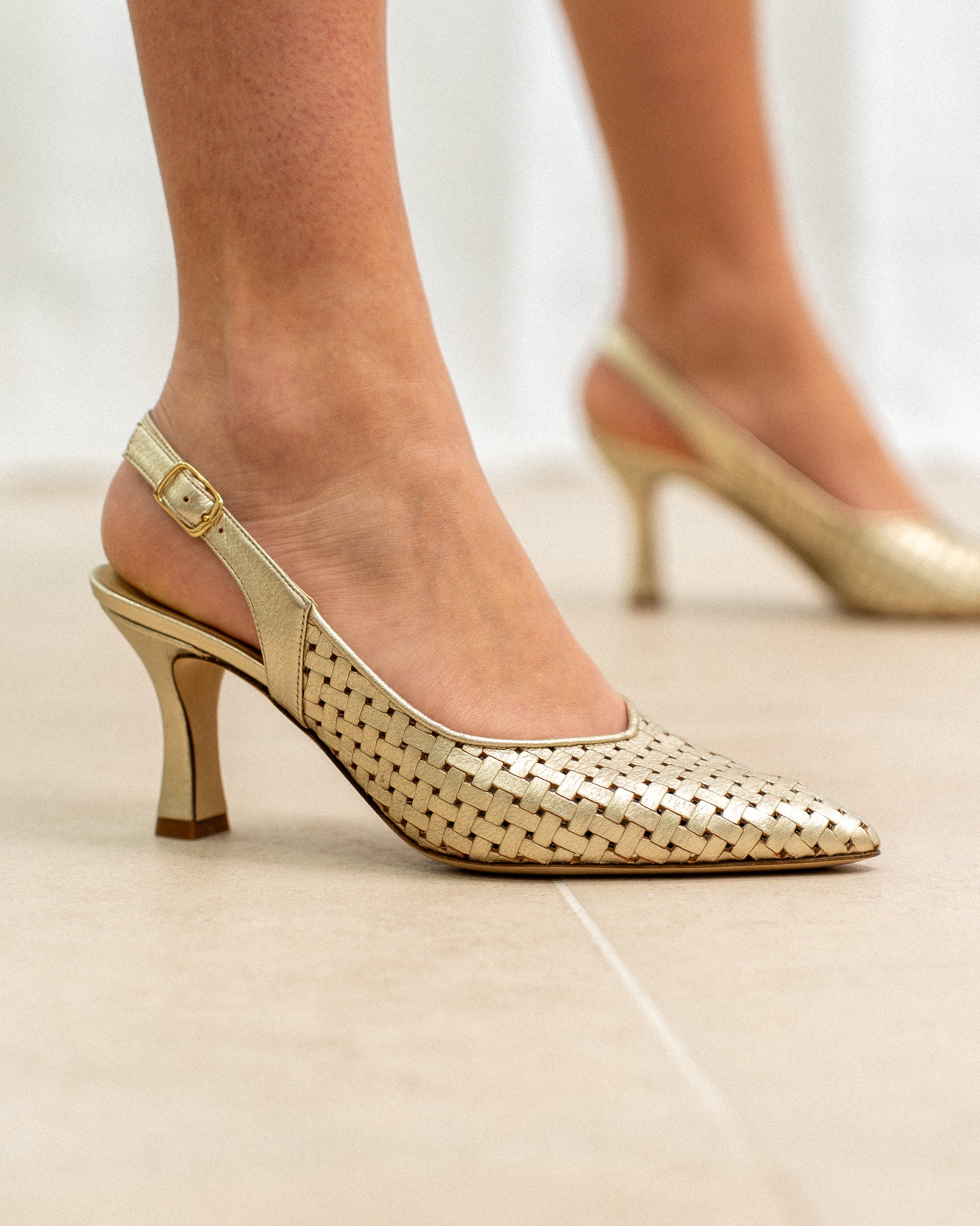 Escarpin Slingback Tressé