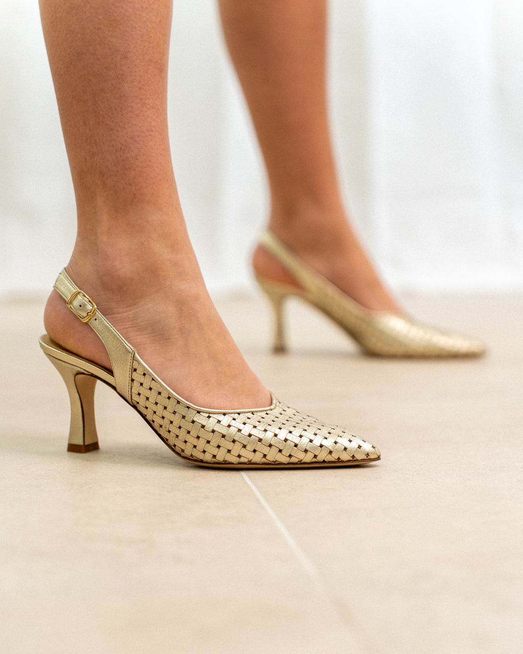 Escarpin Slingback Tressé