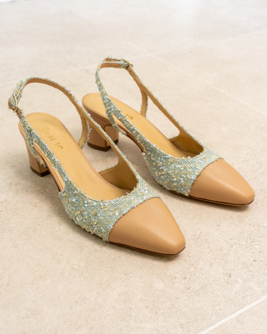 Escarpin Slingback Tweed
