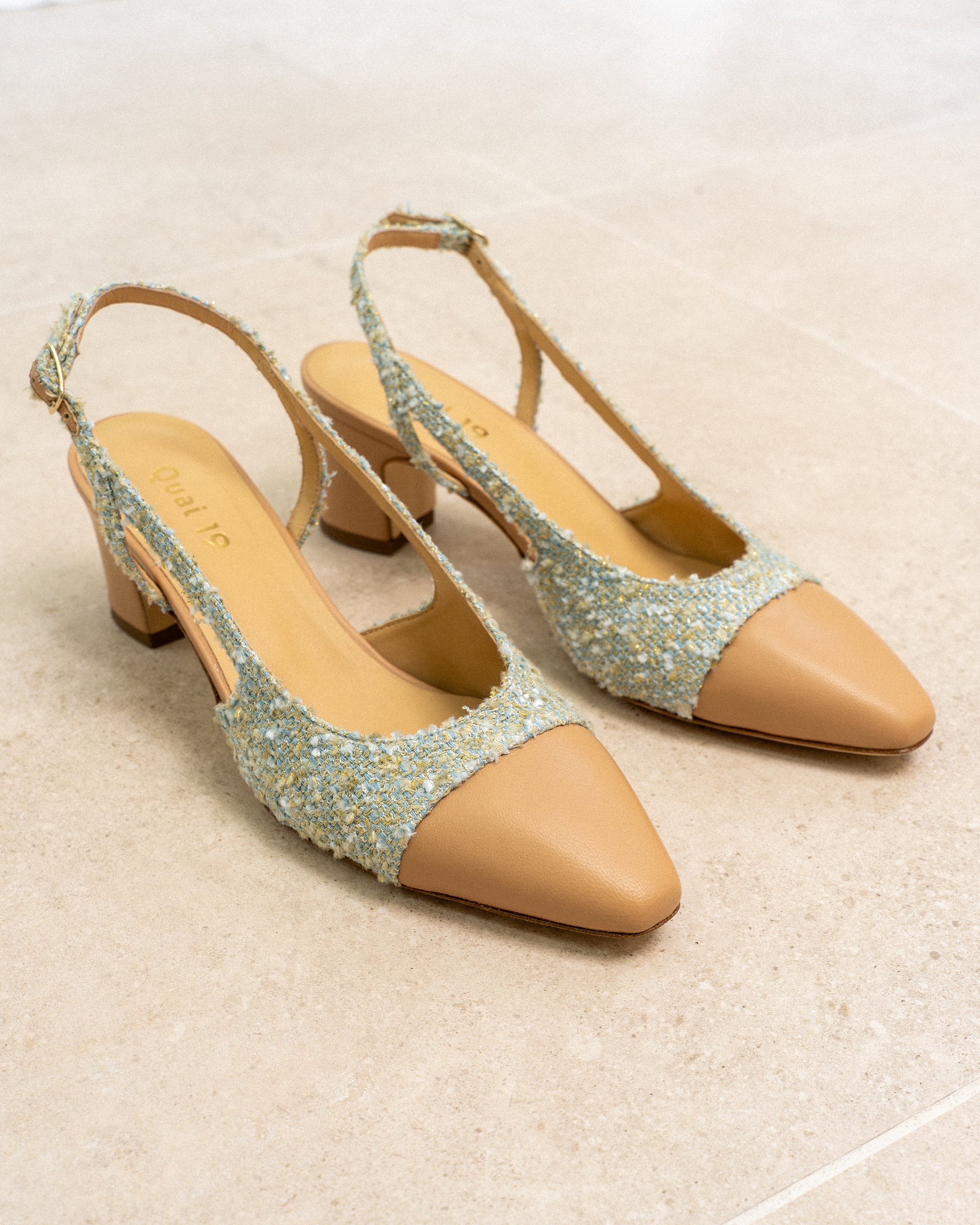 Escarpin Slingback Tweed