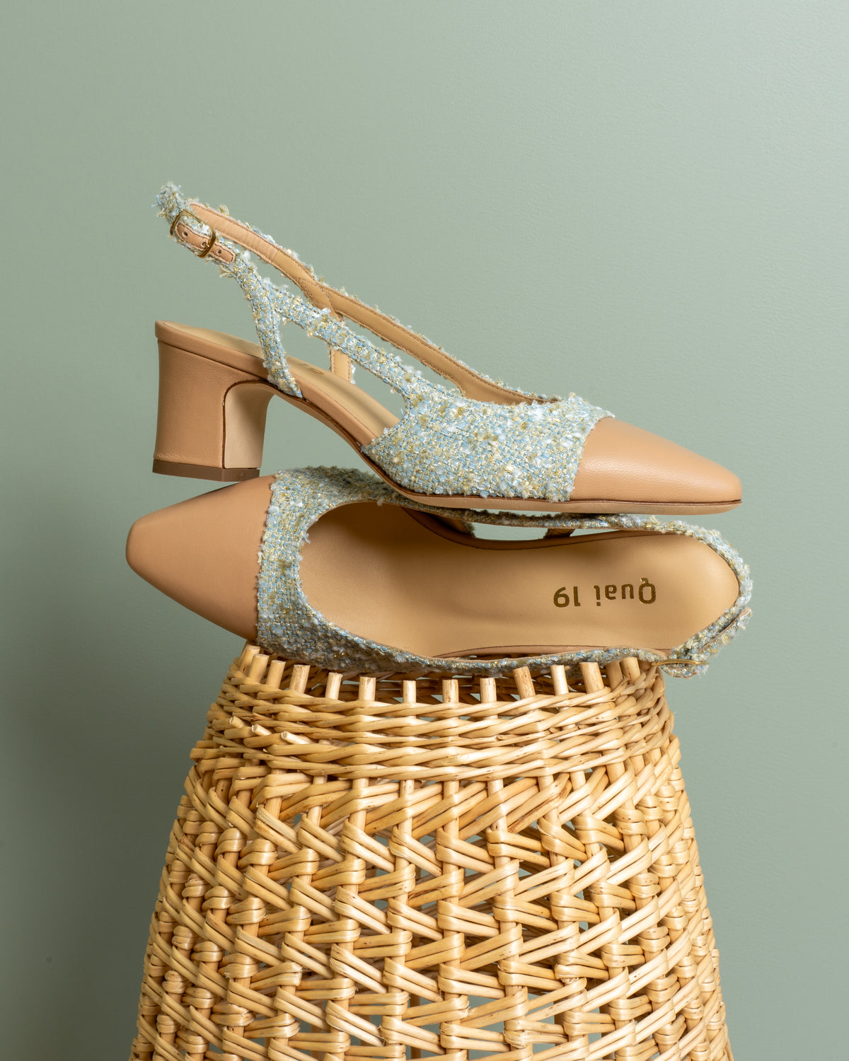 Escarpin Slingback Tweed